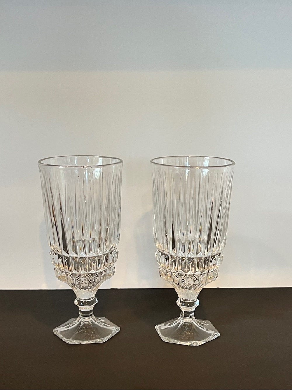 Fostoria Crystal Ice Tea Glasses Heritage Pattern